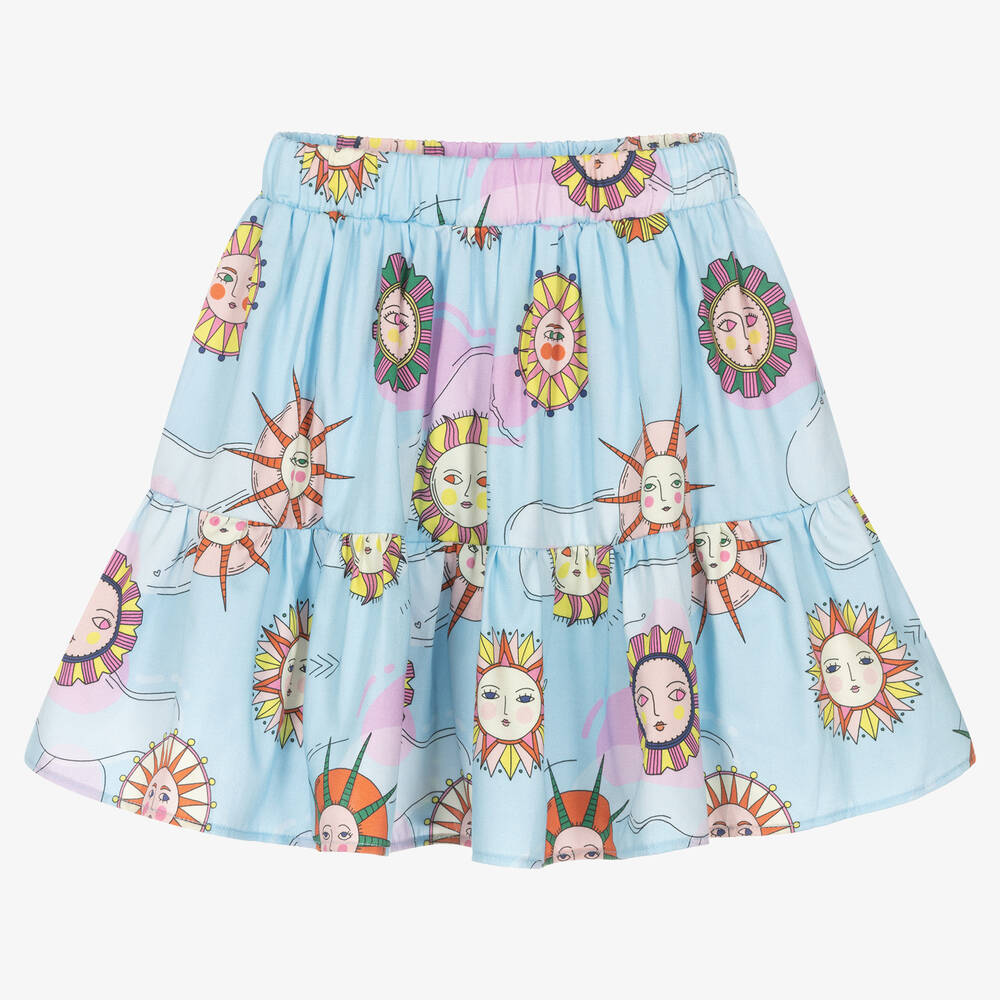 EIRENE - Голубая многоярусная юбка с солнышками | Childrensalon