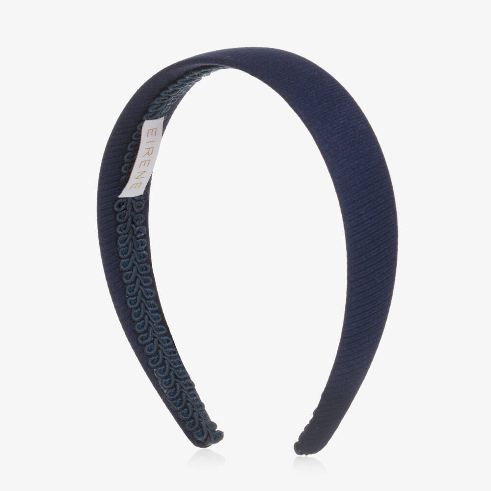 EIRENE-Girls Blue Twill Headband | Childrensalon Outlet