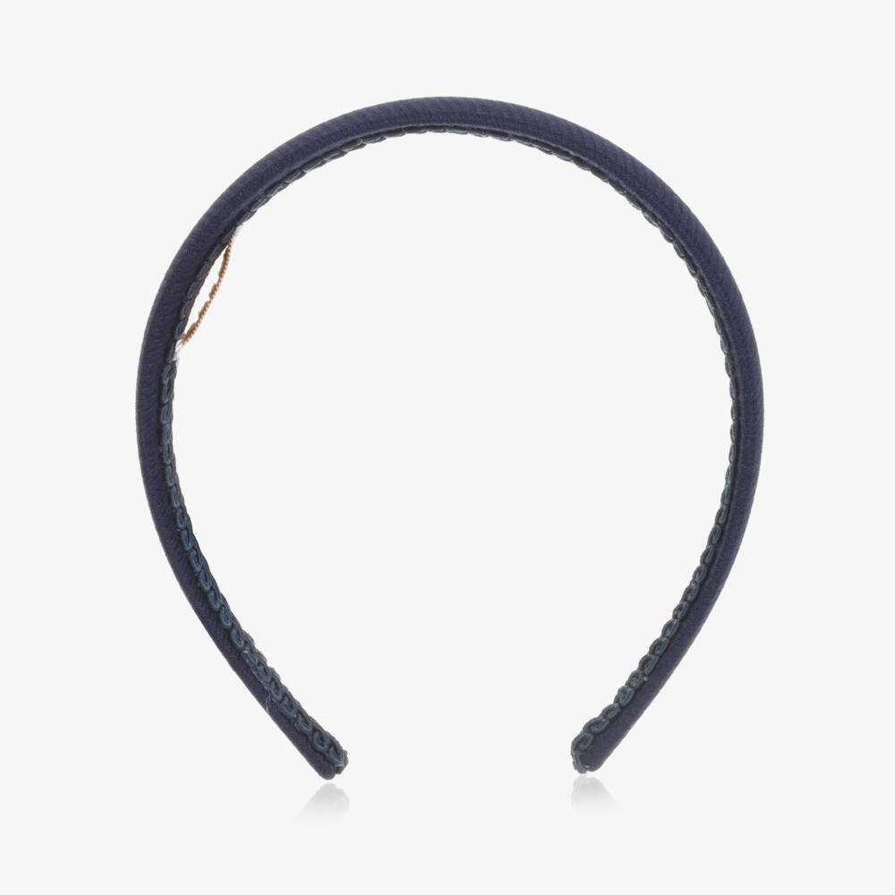EIRENE-Girls Blue Twill Headband | Childrensalon Outlet