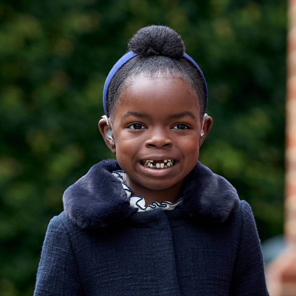 EIRENE-Girls Blue Twill Headband | Childrensalon Outlet