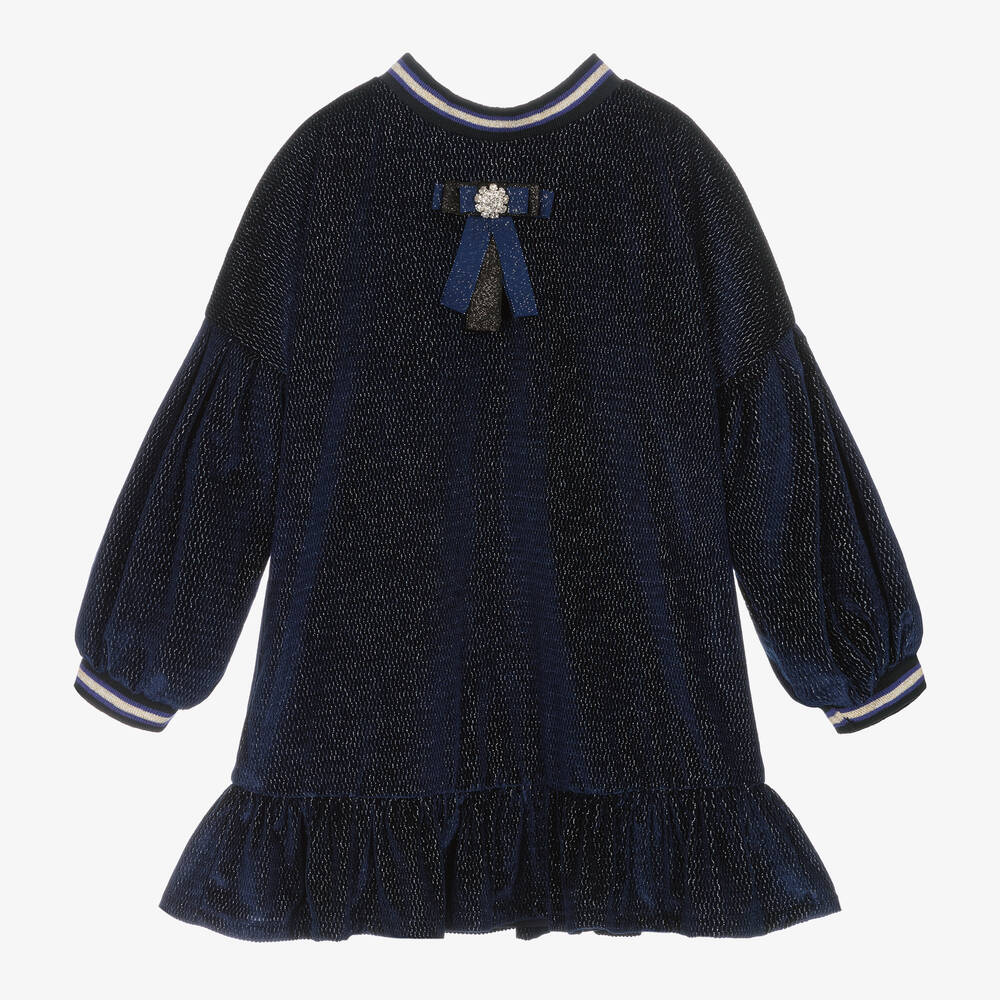 EIRENE - Blaues Samtkleid für Mädchen | Childrensalon