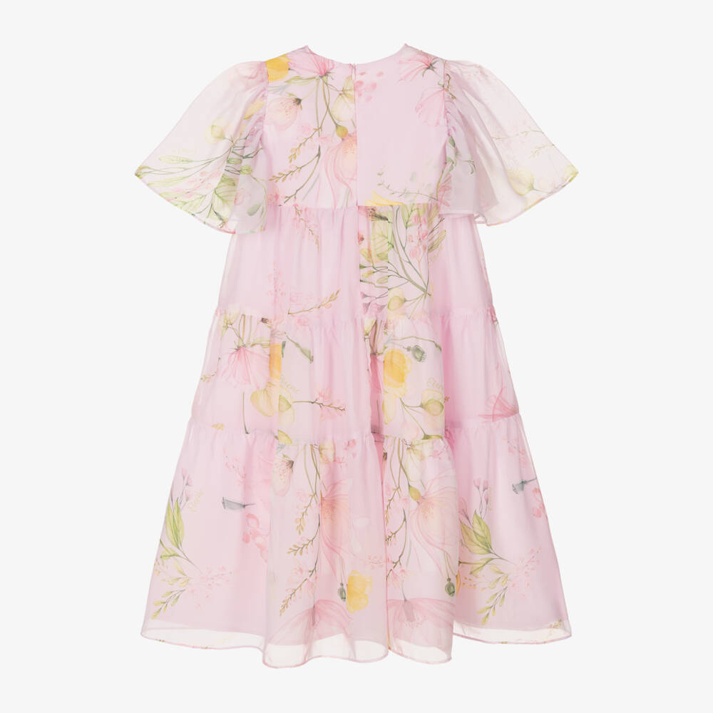 EIRENE-Платье из румяного шифона с цветочным узором для девочек | Childrensalon Outlet