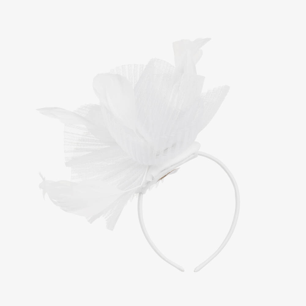 EIRENE-Girls Elegant Ivory Feather Headband | Childrensalon Outlet