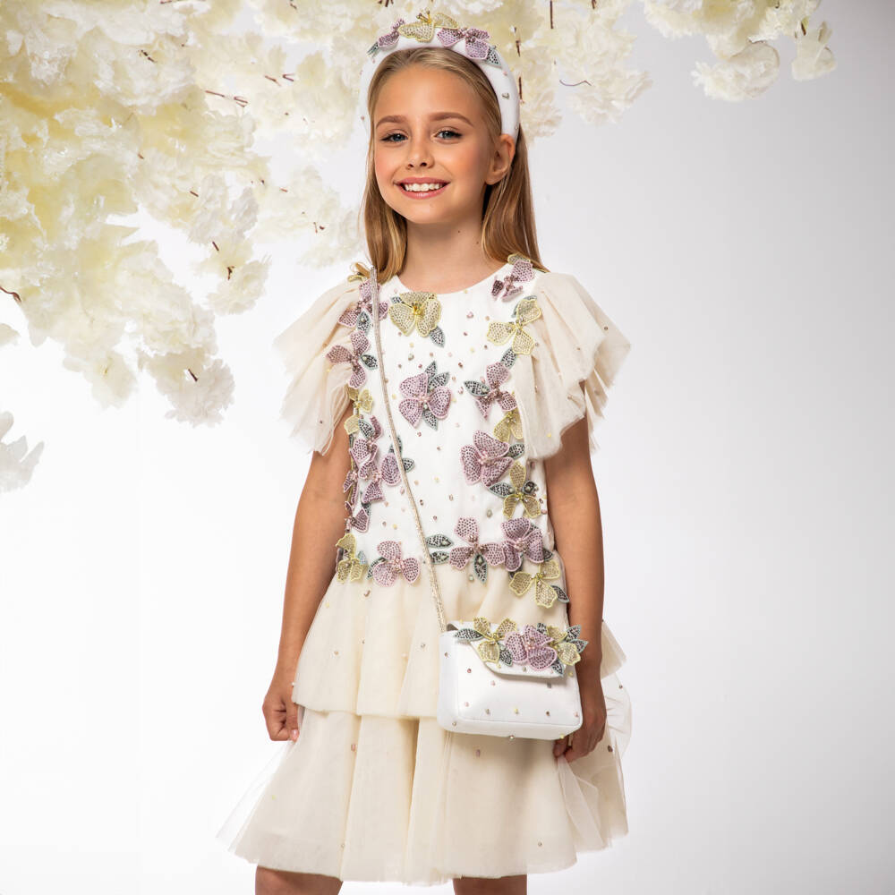 EIRENE-Элегантное кремовое платье с цветами для девочек | Childrensalon Outlet