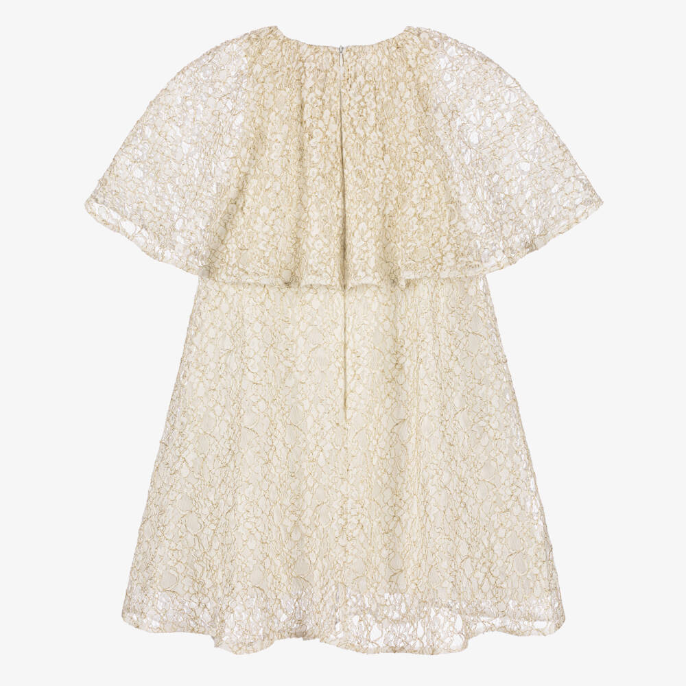EIRENE-Girls Elegant Ivory Lace Dress | Childrensalon Outlet