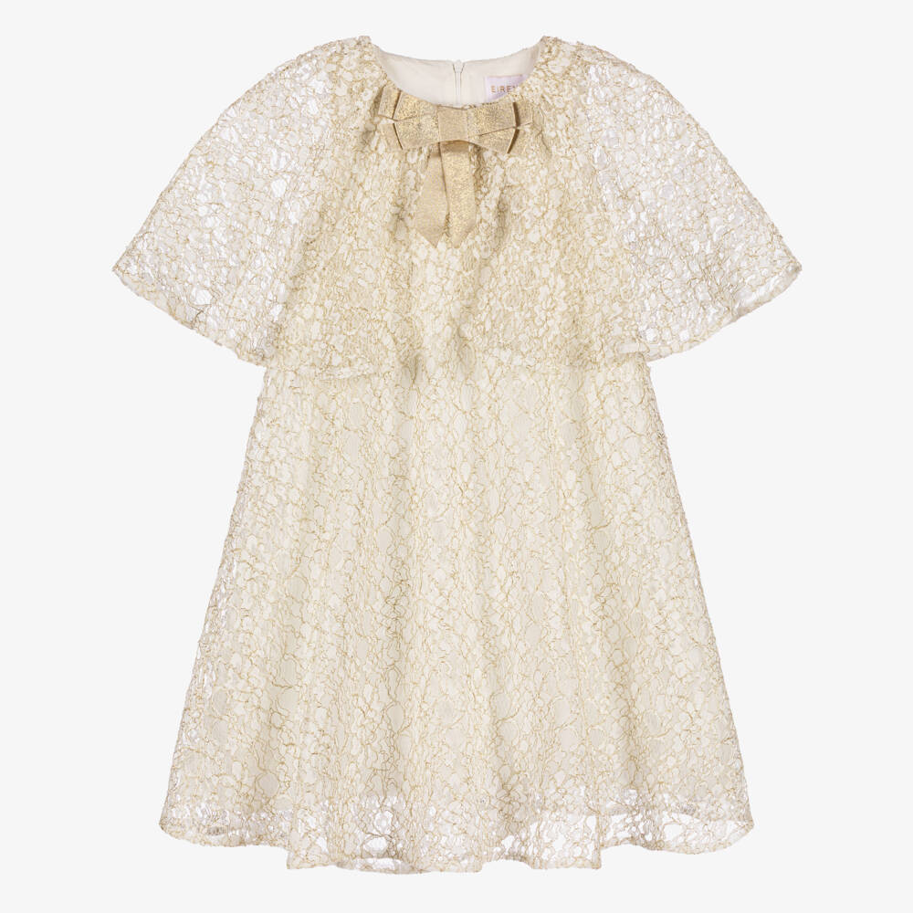 EIRENE-Girls Elegant Ivory Lace Dress | Childrensalon Outlet