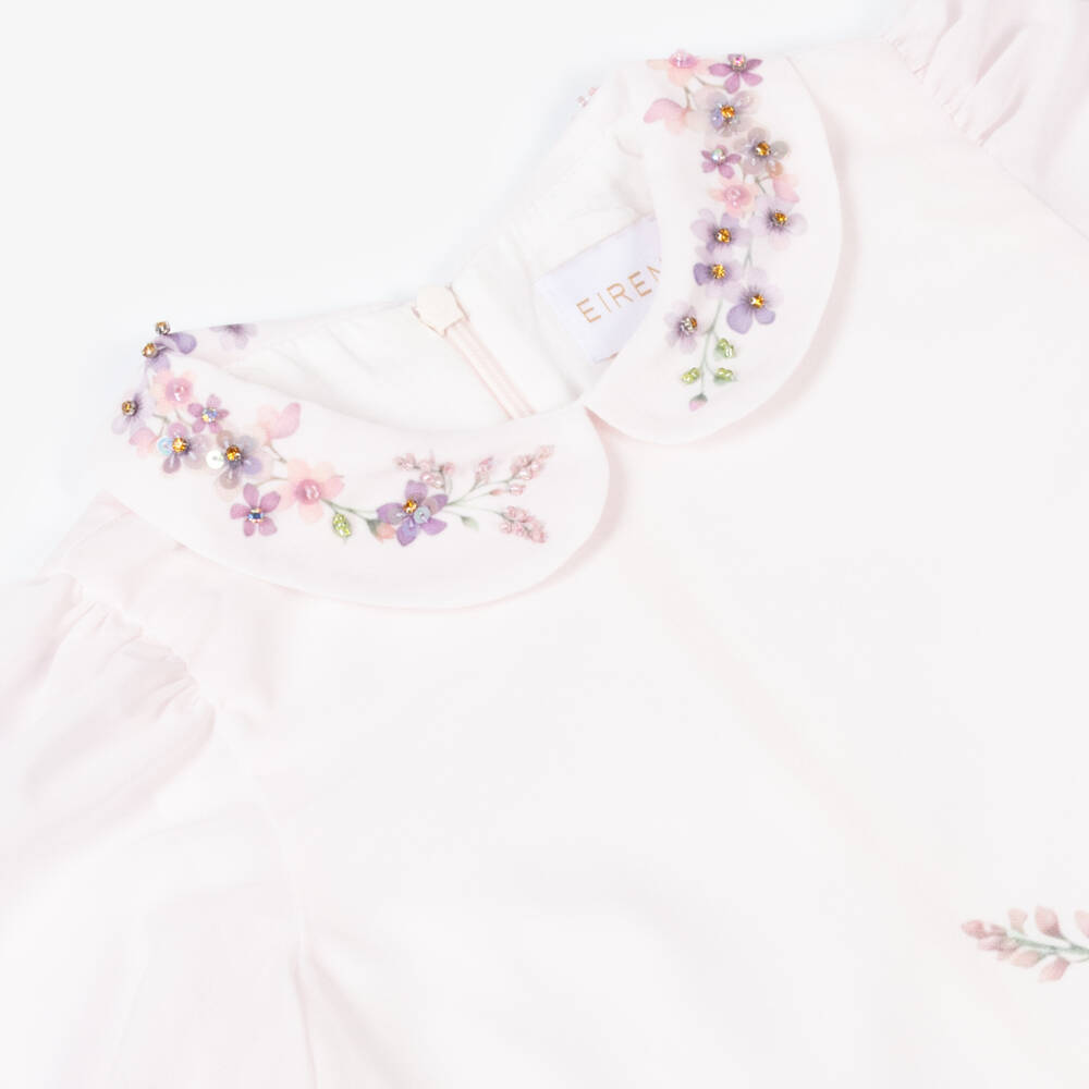 EIRENE-Girls Elegant Pink Floral Dress | Childrensalon Outlet