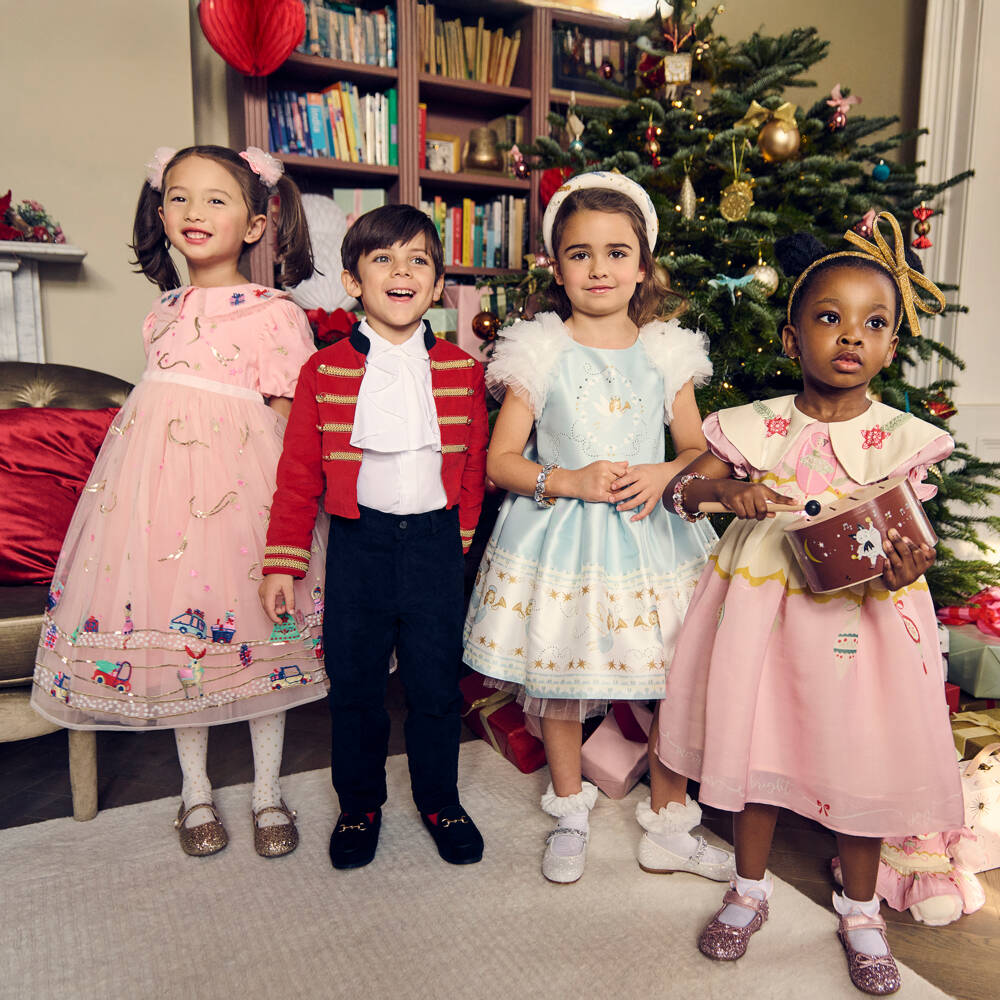 EIRENE-Girls Festive Ballerina Motif Dress | Childrensalon Outlet