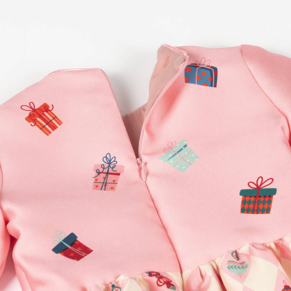 EIRENE-Girls Festive Pink Satin Dress | Childrensalon Outlet