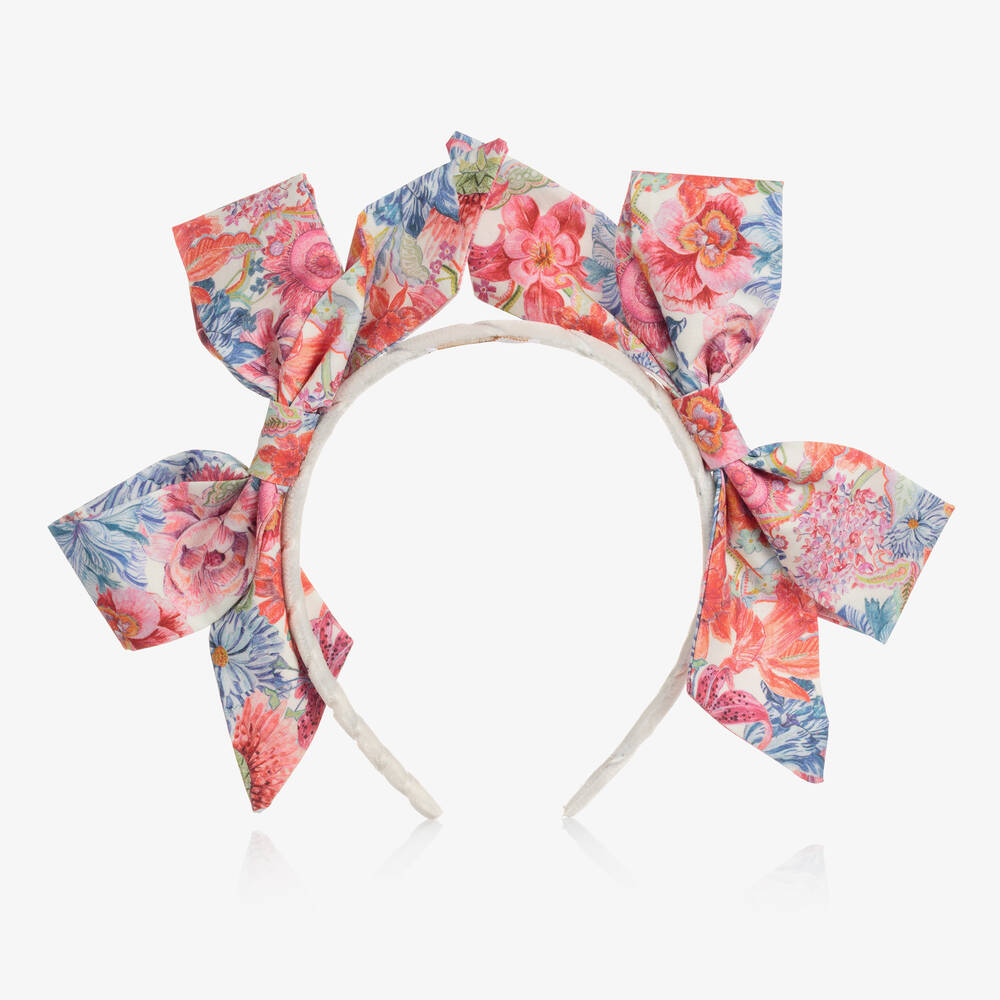 EIRENE-Girls Floral Double Bow Hairband | Childrensalon Outlet