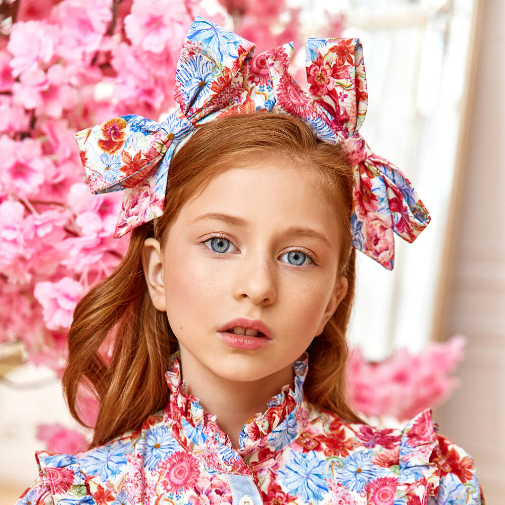 EIRENE-Girls Floral Double Bow Hairband | Childrensalon Outlet
