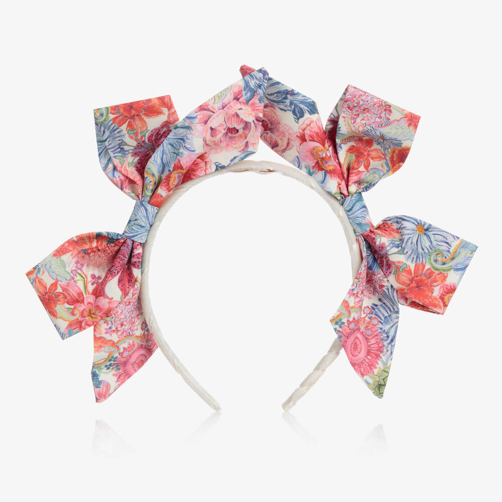 EIRENE - Girls Floral Double Bow Hairband | Childrensalon