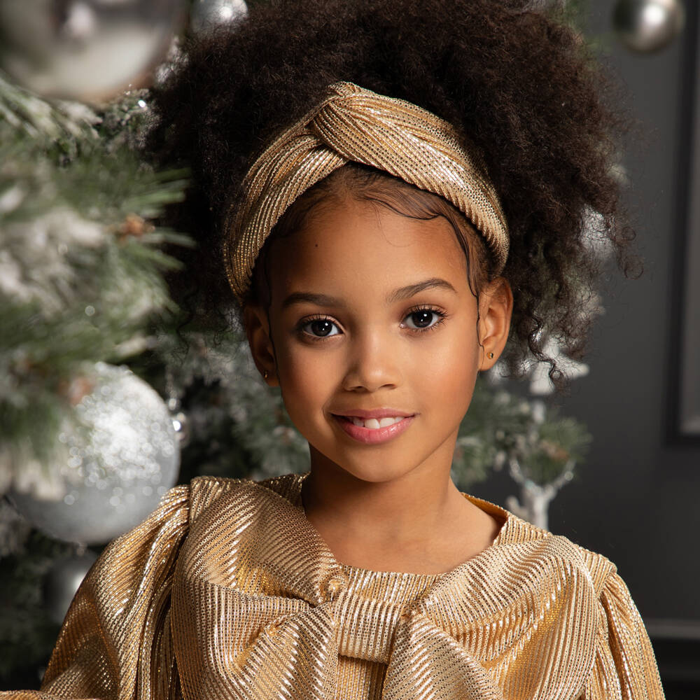 EIRENE-Girls Glistening Gold Headband | Childrensalon Outlet