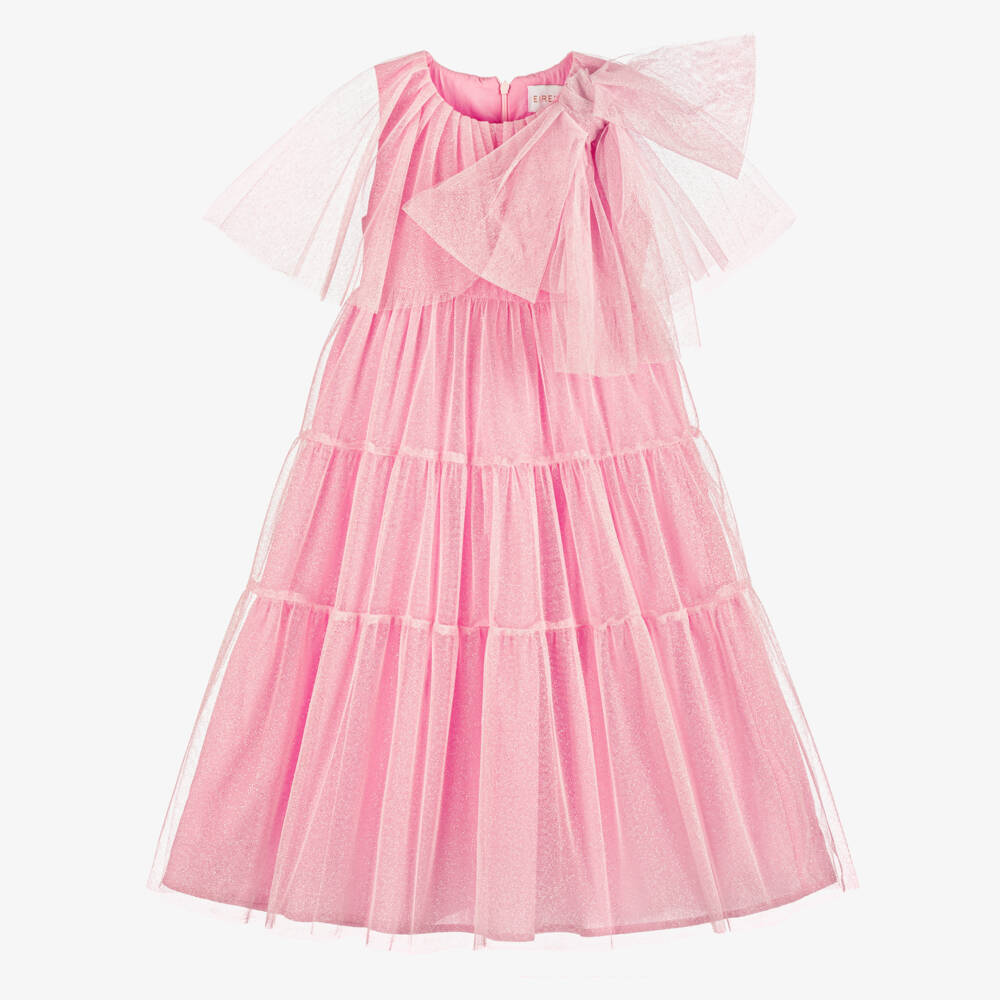 EIRENE-Girls Glittery Pink Tulle Dress | Childrensalon Outlet