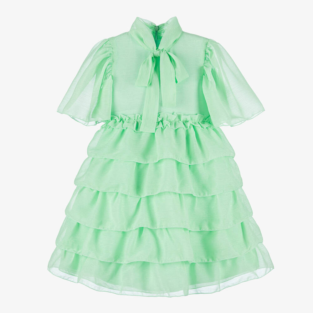 EIRENE-Зеленое многоярусное платье с блестками | Childrensalon Outlet