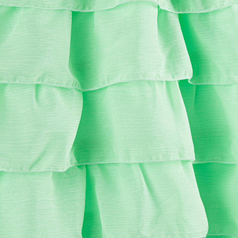 EIRENE-Girls Green Layered Glitter Dress | Childrensalon Outlet
