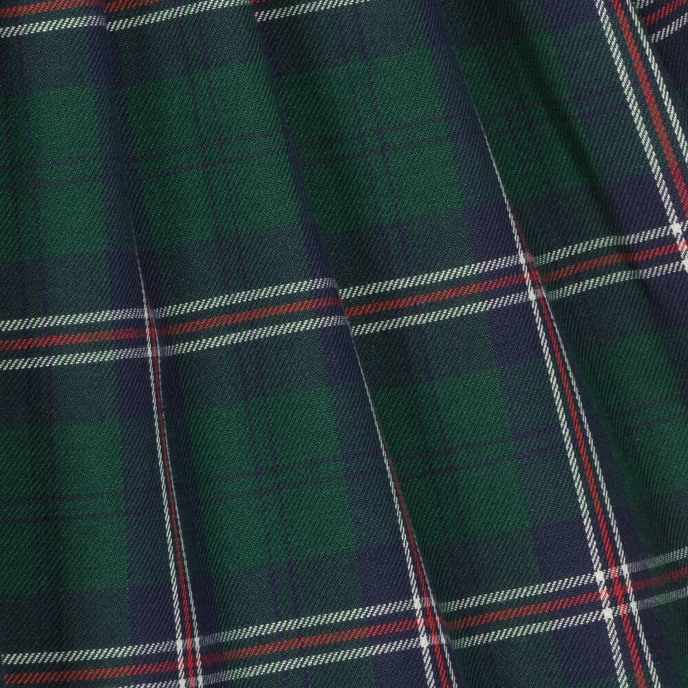 EIRENE-Girls Green & Navy Blue Tartan Dress  | Childrensalon Outlet