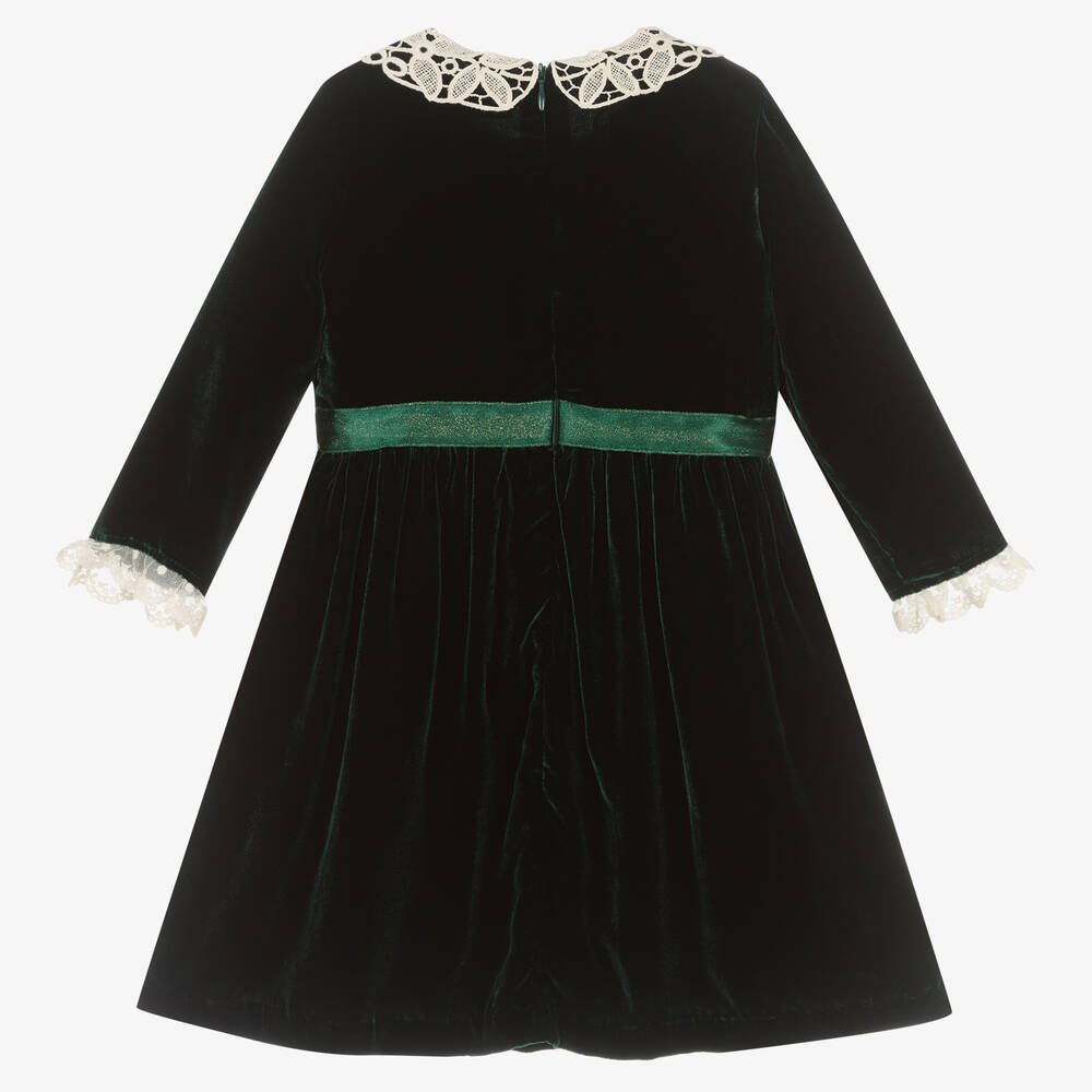 EIRENE-فستان حرير مخمل لون أخضر | Childrensalon Outlet
