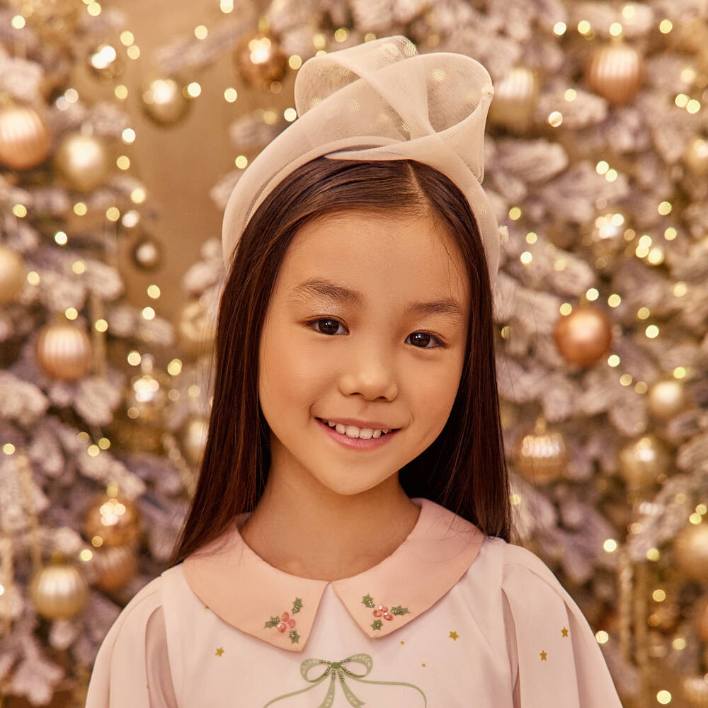 EIRENE-Girls Ivory Bow Tulle Hairband | Childrensalon Outlet