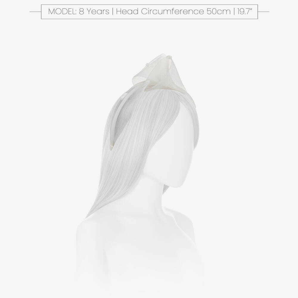 EIRENE-Girls Ivory Bow Tulle Hairband | Childrensalon Outlet