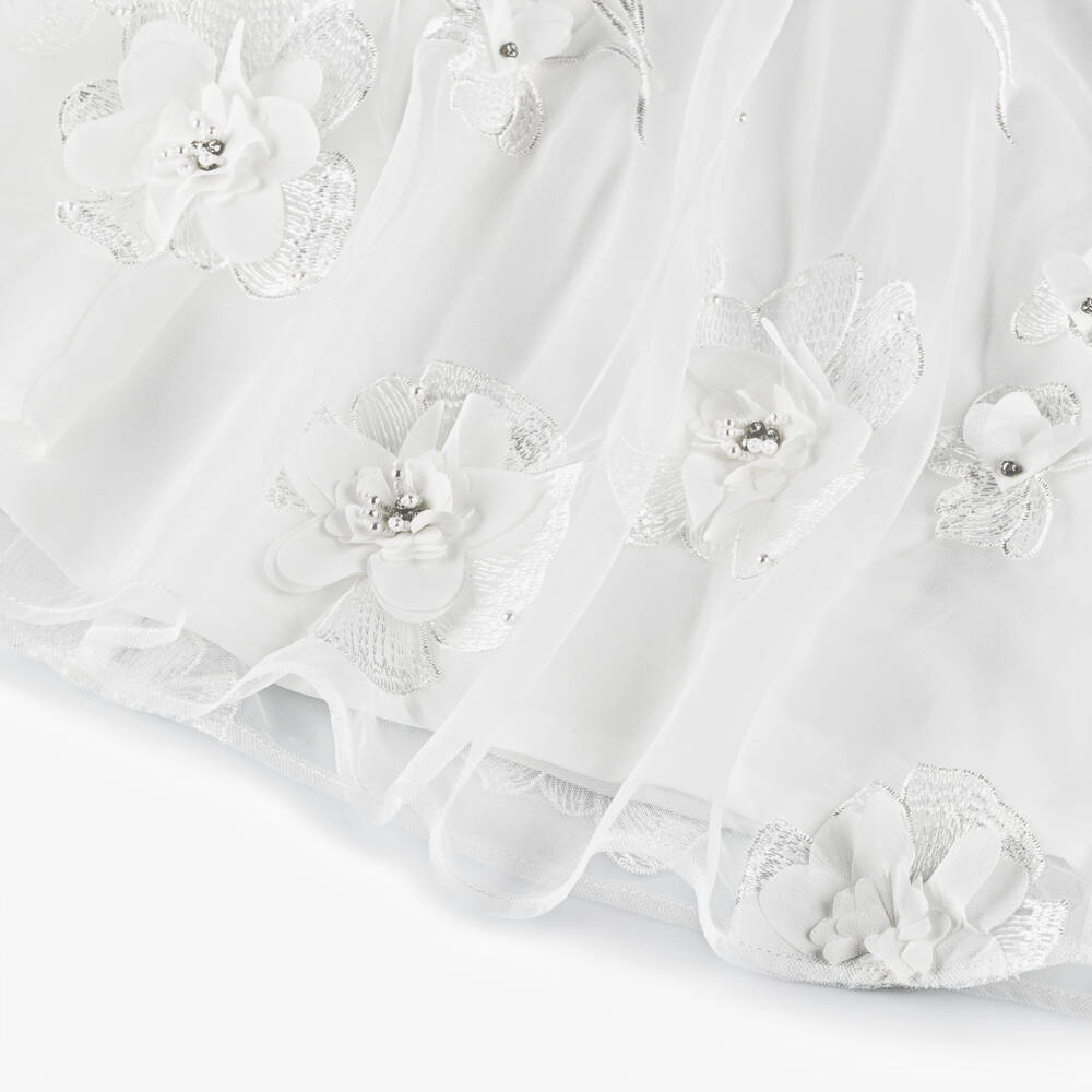 EIRENE-Girls Ivory Chiffon Blossom Gown | Childrensalon Outlet