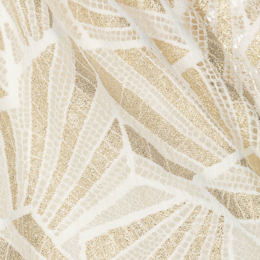 EIRENE-Girls Ivory & Gold Lace Dress | Childrensalon Outlet
