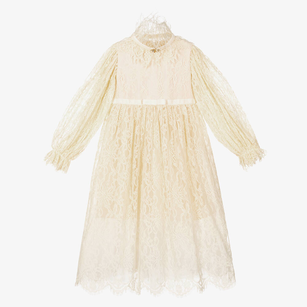 EIRENE - Girls Ivory Lace Dress | Childrensalon