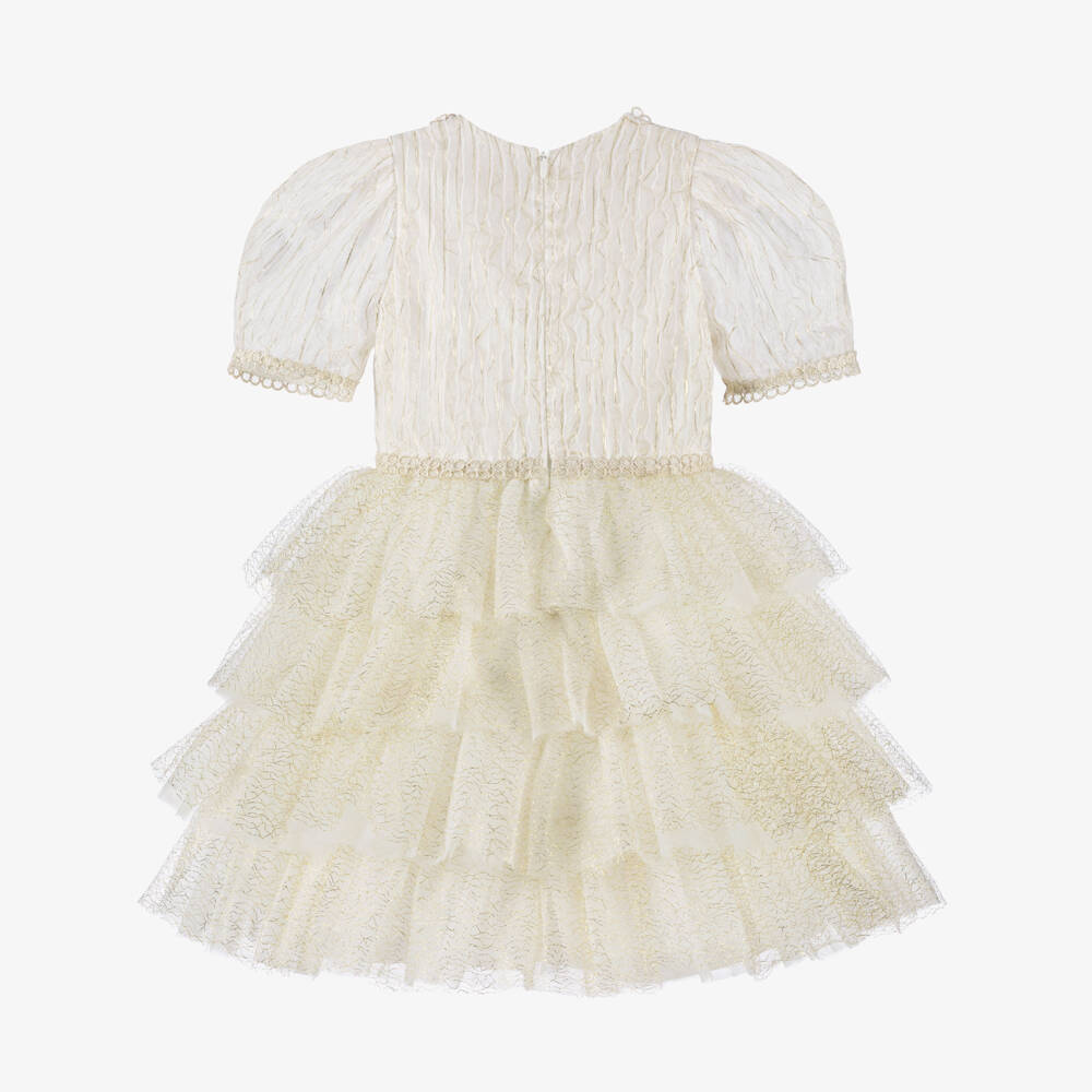 EIRENE-فستان طبقات من التول العاجي للبنات | Childrensalon Outlet