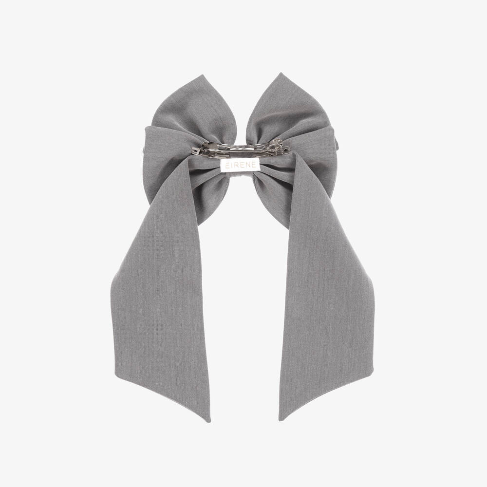 EIRENE-Girls Large Grey Hair Bow | Childrensalon Outlet