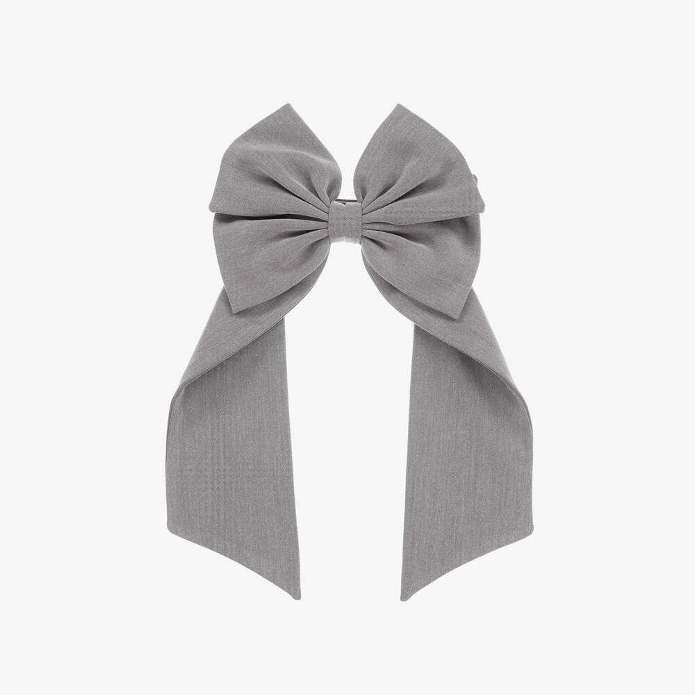 EIRENE-Girls Large Grey Hair Bow | Childrensalon Outlet