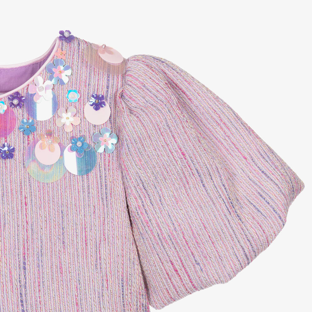 EIRENE-فستان قطن وفيسكوز لون بنفسجي | Childrensalon Outlet