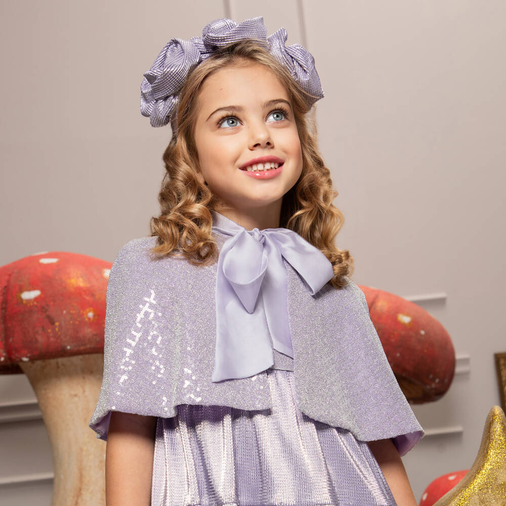 EIRENE-Фиолетовый кейп с пайетками для девочек | Childrensalon Outlet