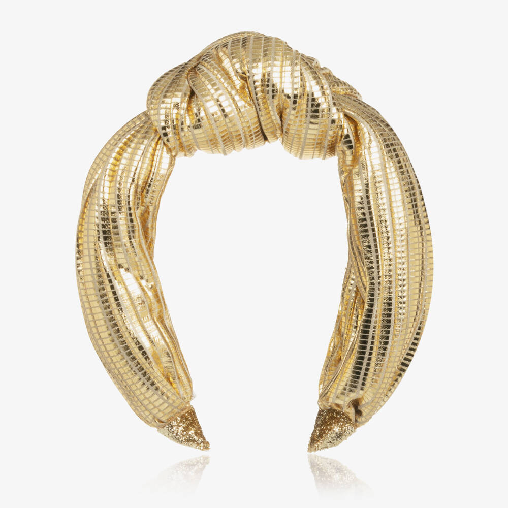 EIRENE-Girls Metallic Gold Knot Hairband | Childrensalon Outlet