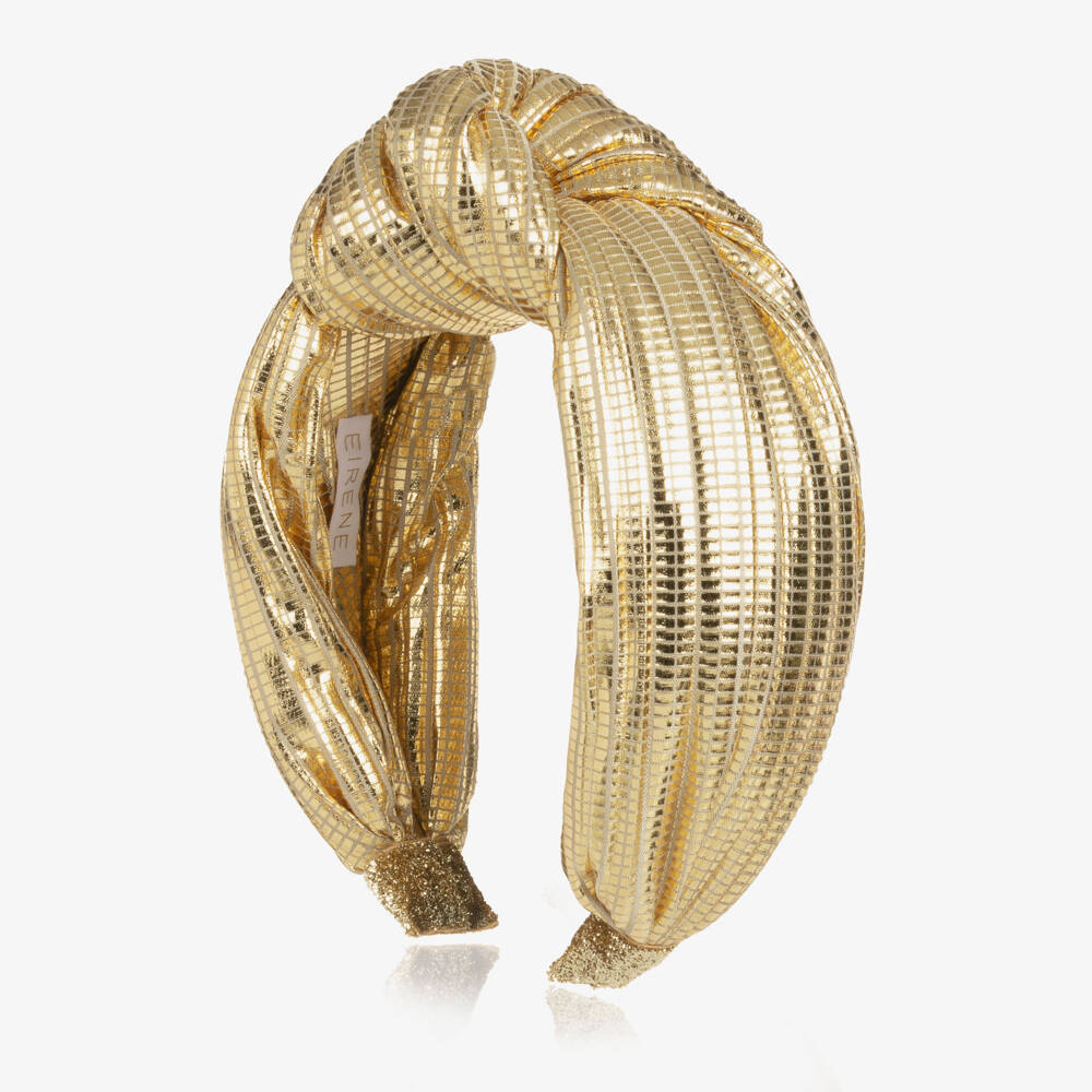 EIRENE-Girls Metallic Gold Knot Hairband | Childrensalon Outlet