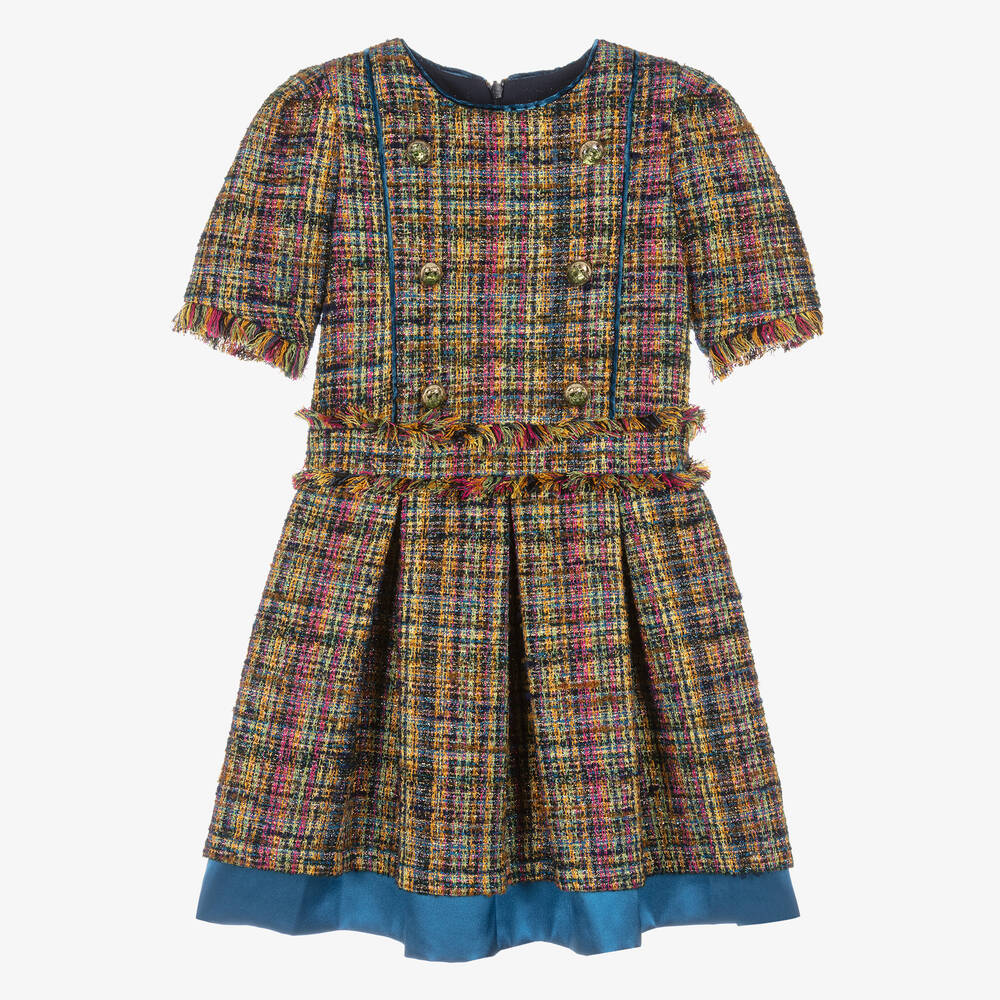 EIRENE - Mehrfarbiges Tweedkleid für Mädchen | Childrensalon