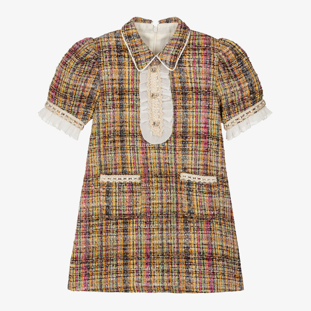 EIRENE-Girls Multicolour Tweed Dress | Childrensalon Outlet