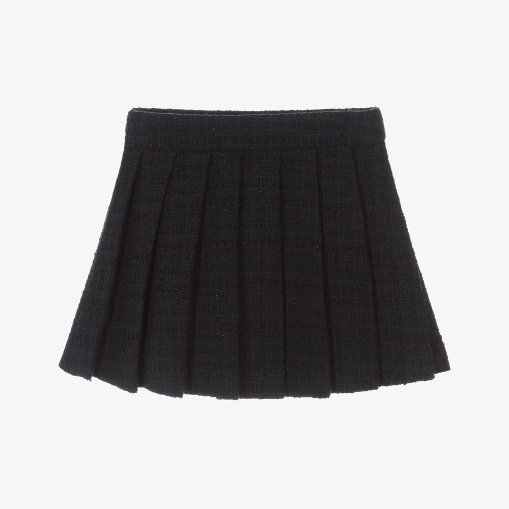 EIRENE-تنورة تويد كحلية مطوية للبنات | Childrensalon Outlet