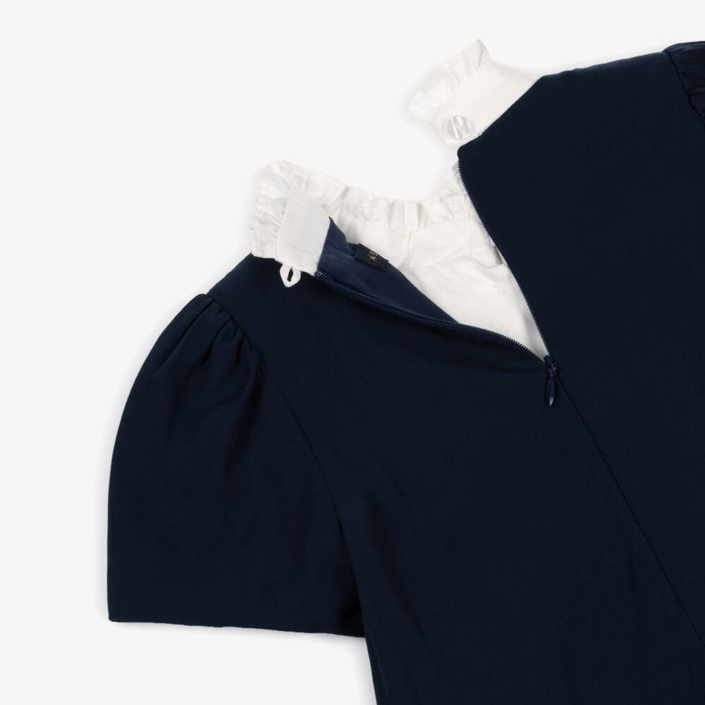 EIRENE-فستان كحلي للبنات بياقة مكشكشة | Childrensalon Outlet