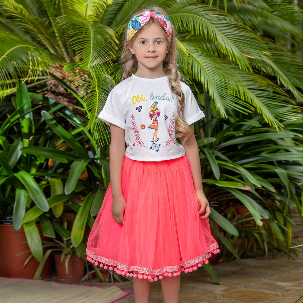 EIRENE-Girls Neon Pink Tulle Skirt | Childrensalon Outlet
