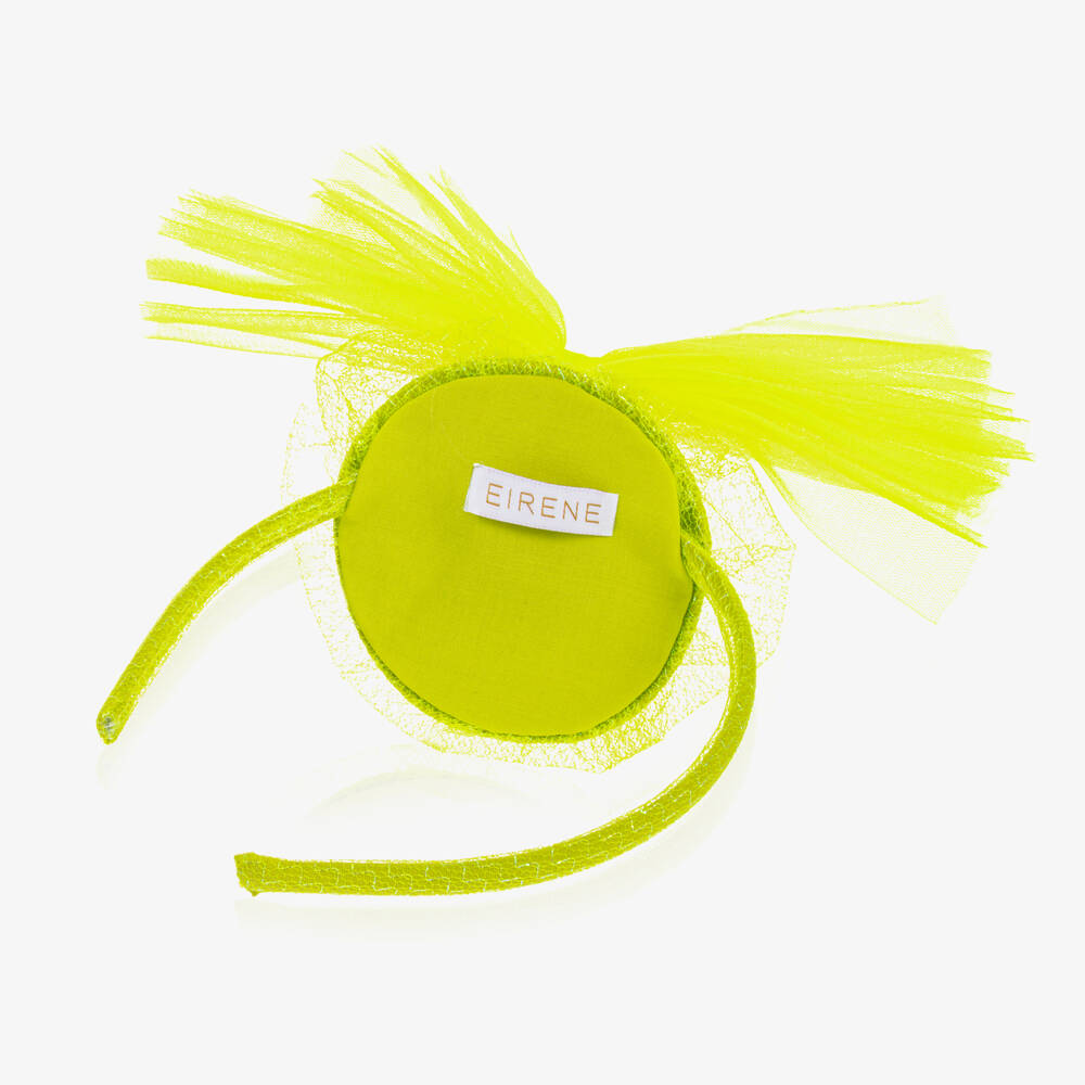 EIRENE-Girls Neon Yellow Tulle Rosette Hairband | Childrensalon Outlet