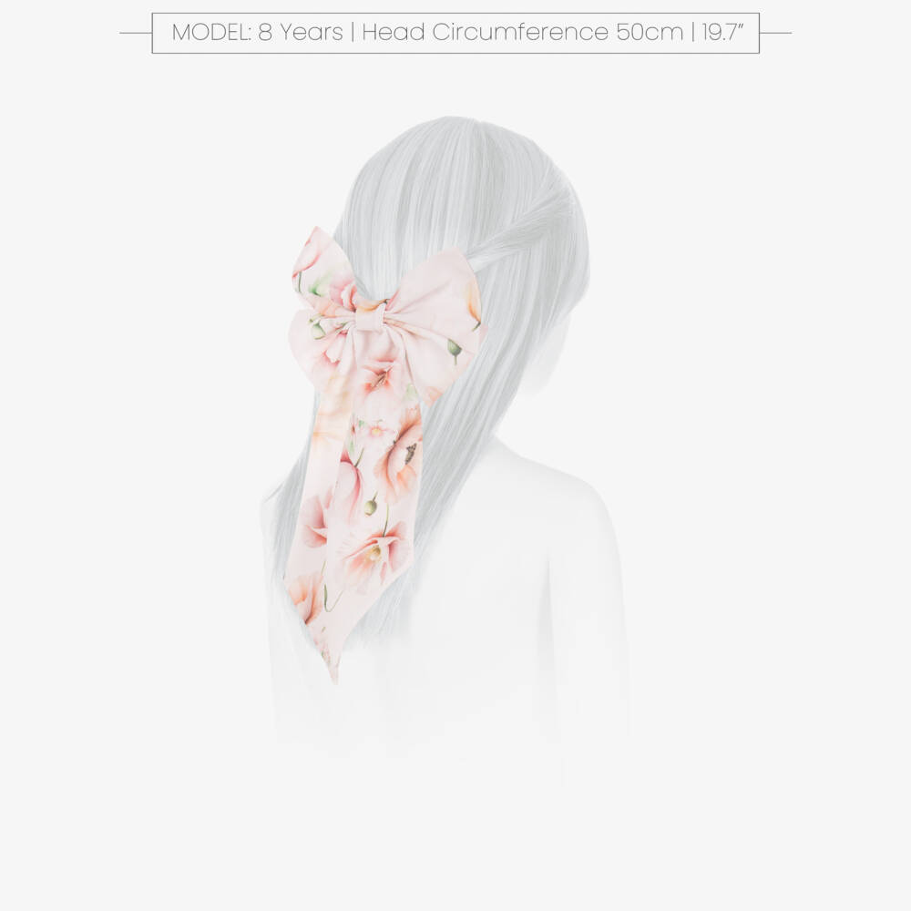 EIRENE-Girls Pale Pink Floral Bow Hair Clip | Childrensalon Outlet