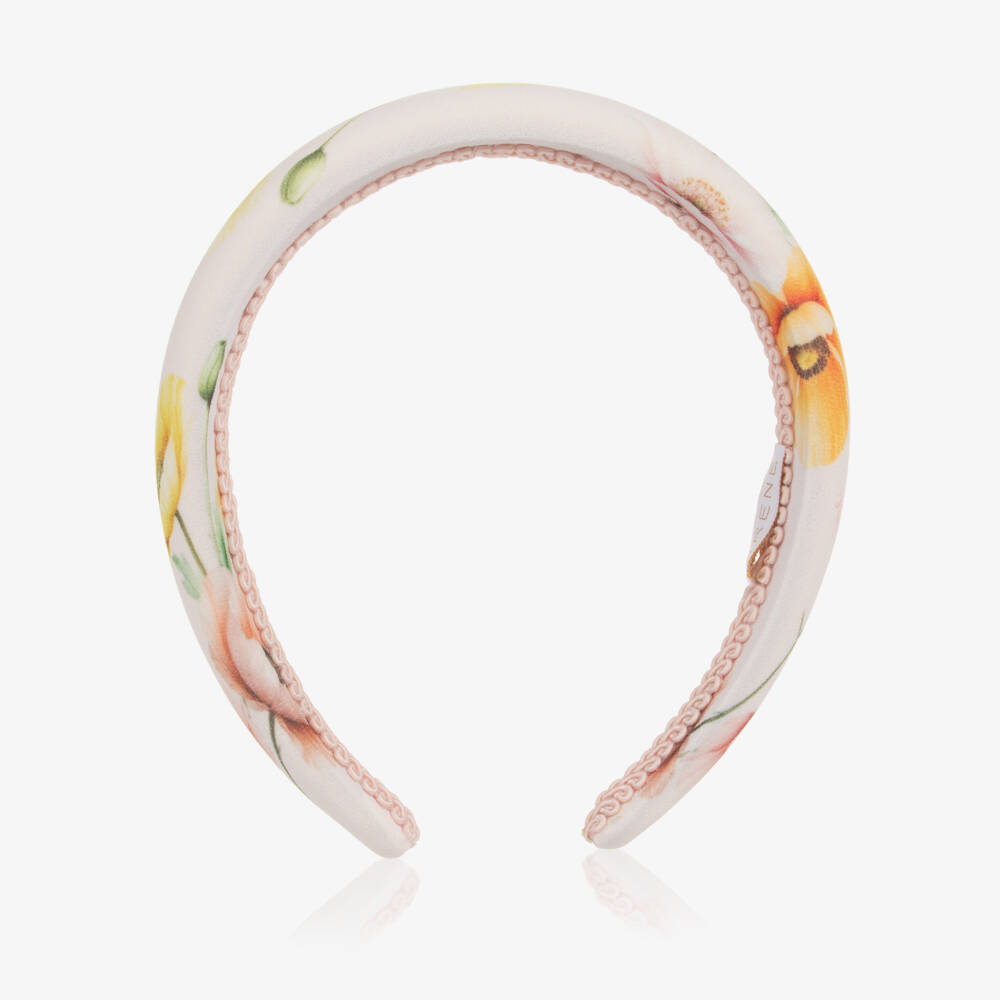 EIRENE-Girls Pale Pink Floral Crêpe Chiffon Hairband | Childrensalon Outlet