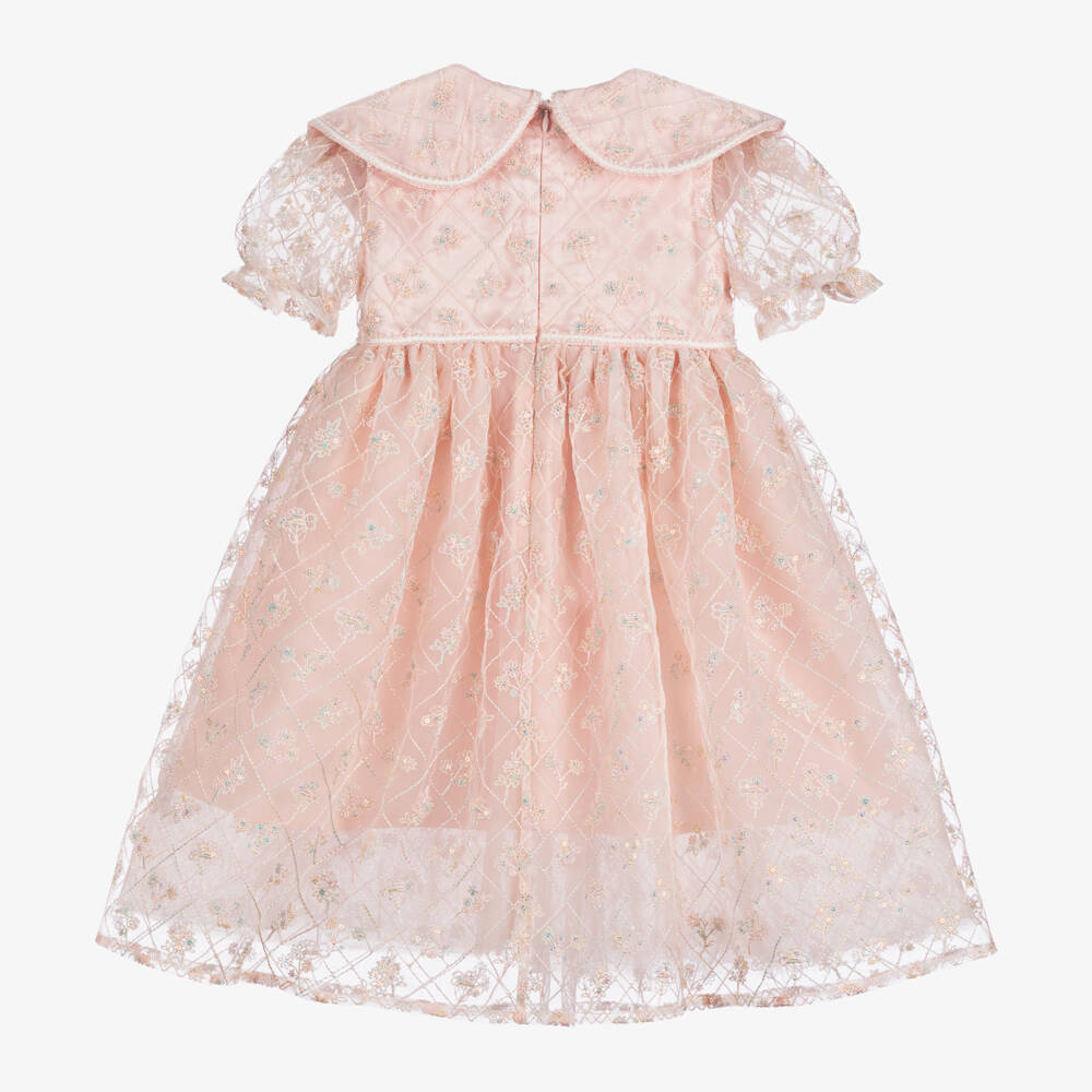 EIRENE-Girls Pale Pink Tulle Dress | Childrensalon Outlet