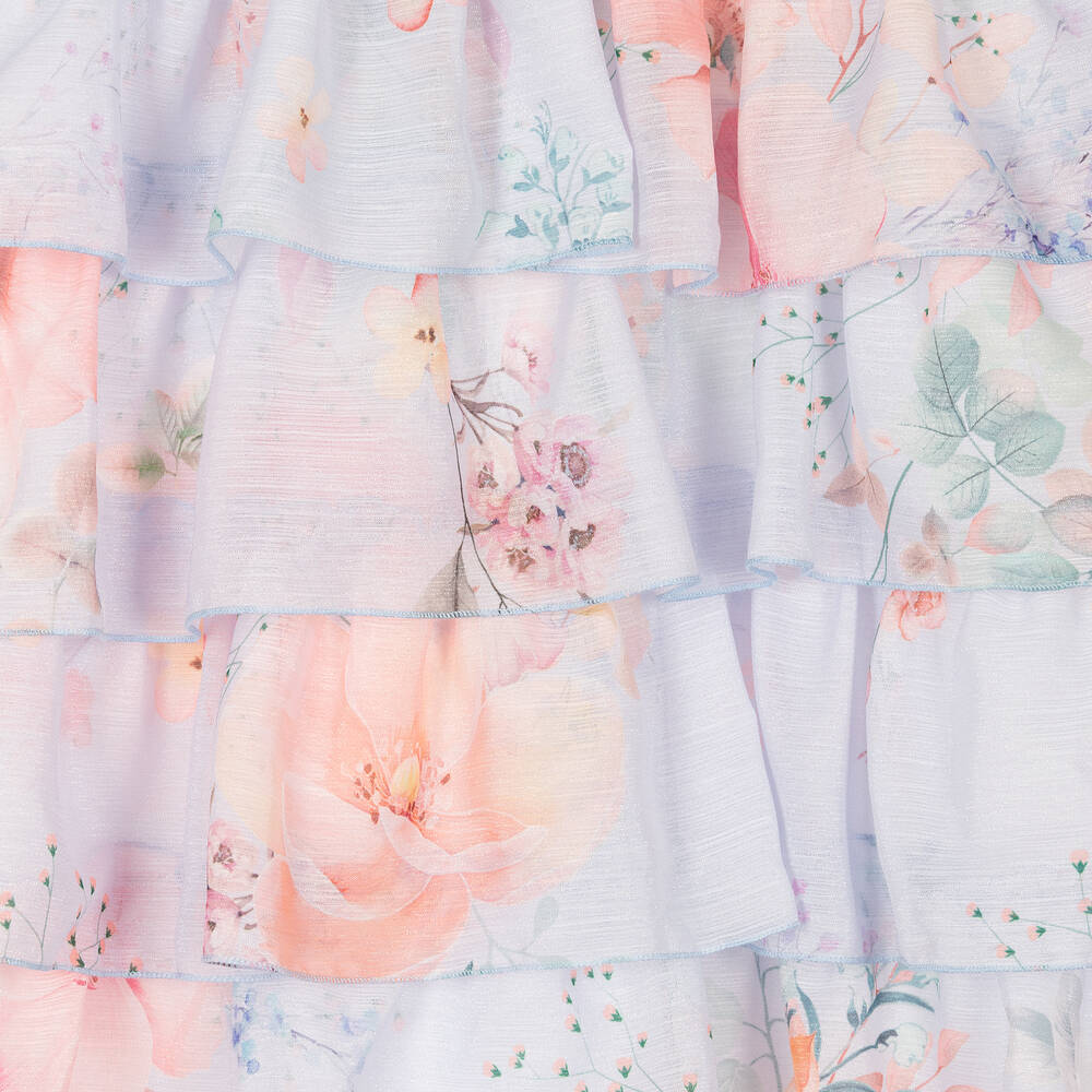 EIRENE-فستان شيفون لون أزرق بطبعة ورود | Childrensalon Outlet