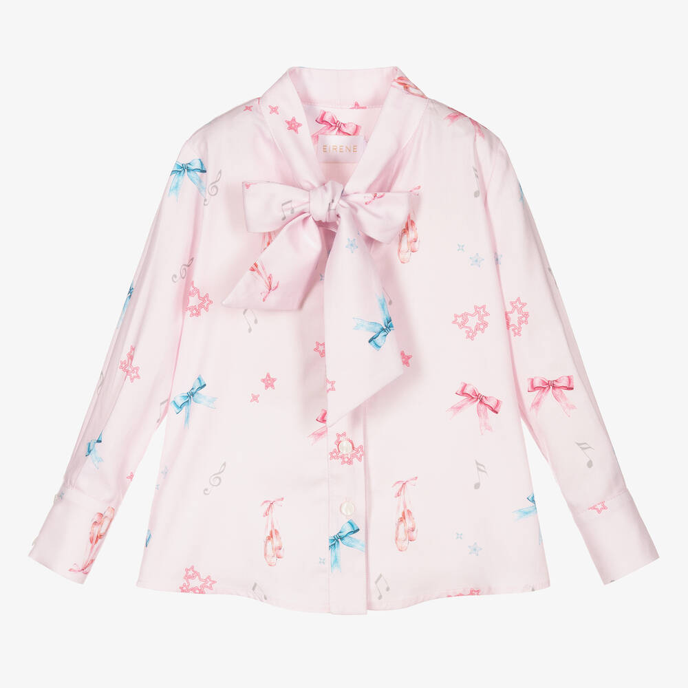 EIRENE - Розовая блузка с бантиками для девочек | Childrensalon
