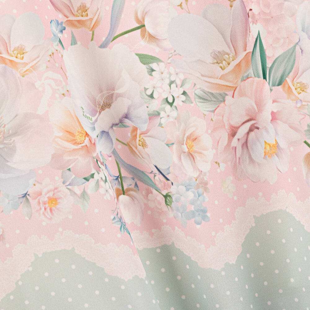 EIRENE-Girls Pink Blossom Crêpe Dress | Childrensalon Outlet