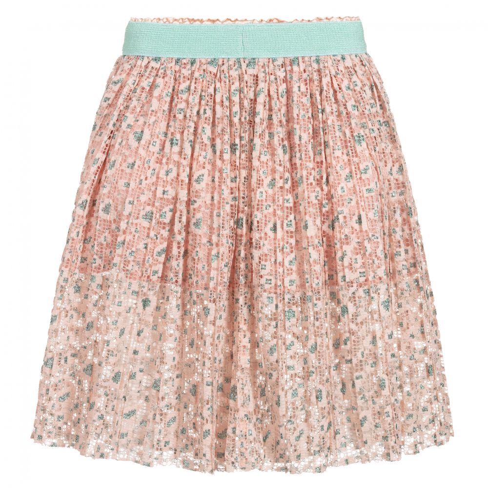 EIRENE-تنورة دانتيل لون زهري وأزرق متاليك | Childrensalon Outlet