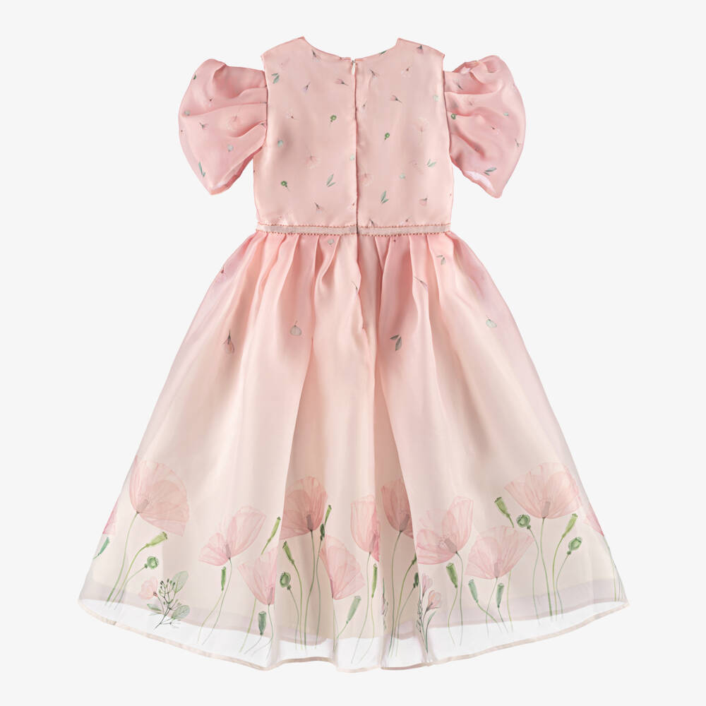 EIRENE-Girls Pink Cascading Chiffon Gown | Childrensalon Outlet