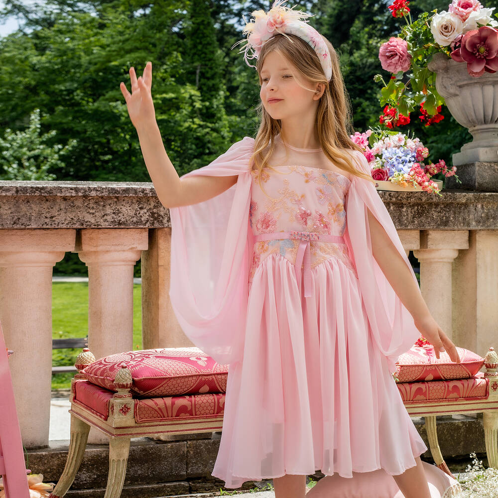 Pink chiffon cape cheap