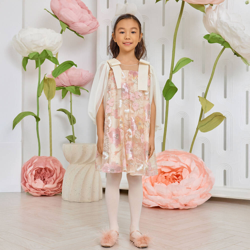 EIRENE-فستان تول زهري مزهر للبنات | Childrensalon Outlet